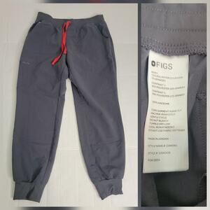 Figs Zamora Gray Joggers with Red Drawstring Sz Large Womens